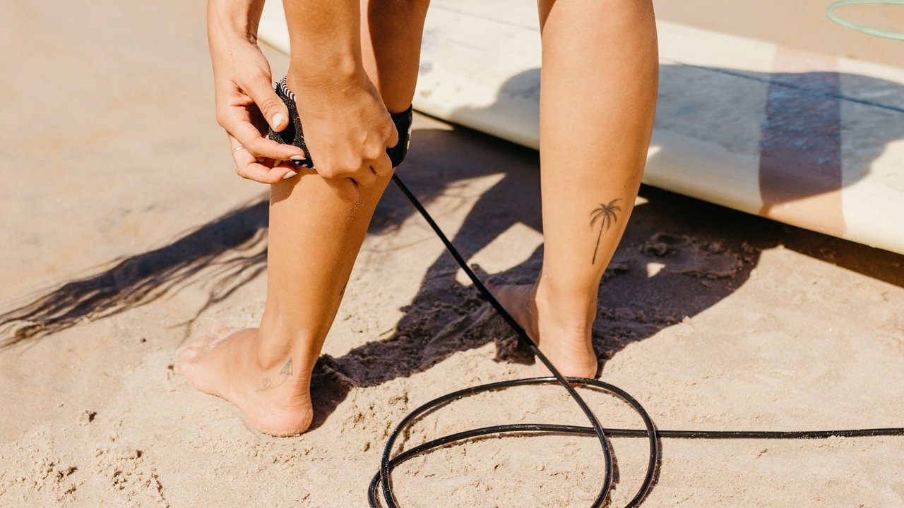 A couple of surf leashes